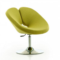 Manhattan Comfort AC037-GR Perch Green and Polished Chrome Wool Blend Adjustable Chair